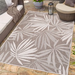 Tapijtenloods Duo Binnen en Buiten Vloerkleed Dubbelzijdig Outdoor Laagpolig Tapijt Beige- 80x150 CM