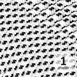 Strijkijzersnoer 3-aderig - per meter - wit/zwart