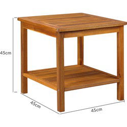 Washington hardhouten bijzettafel 45x45 cm