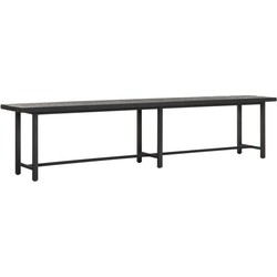 DTP Home Bench Beam BLACK,47x215x35 cm, 3 cm recycled teakwood top