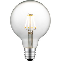 Edison Vintage LED filament lichtbron Globe - Helder - G95 Deco - Retro LED lamp - 9.5/9.5/13.5cm - geschikt voor E27 fitting - Dimbaar - 4W 440lm 3000K - warm wit licht