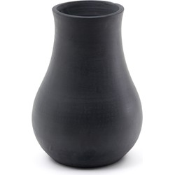Kave Home - Terracotta vaas Silaia met zwarte afwerking 30 cm