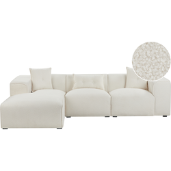 DOLVA - Hoekbank - Gebroken wit - Rechtszijdig - 294 cm - Bouclé