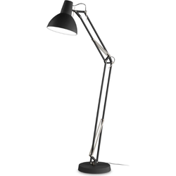 Landelijke Vloerlamp - Ideal Lux Wally - Metaal - E27 - Zwart