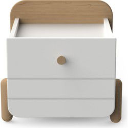Chevet 1 tiroir blanc et décor chêne L39,4 cm - EDAJ