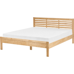 CARNAC  - Tweepersoonsbed - Lichthout - 160 x 200 cm - Rubberhout