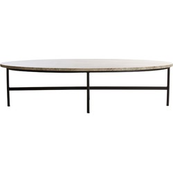 Light&living Salontafel 140x65x35 cm LOES marmer bruin-zwart