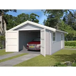 Outdoor life garage Yarik platinum grey-wit, 380 x 540 cm