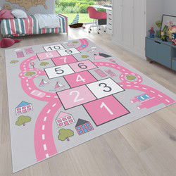 Kindervloerkleed - Binola - Hinkelen - Roze - 240x340 cm