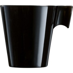 2x Caffe Lungo koffie/espresso mok zwart - Bekers