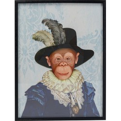 Kare Schilderij Art Monkey Sir 80x60cm