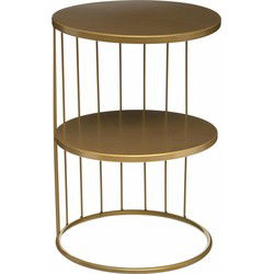 Atmosphera Salontafel Kobu - goud - metaal - rond - industrieel - Bijzettafels