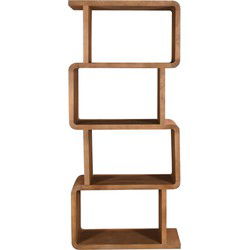 Wandkast Lichtbruin Mangohout - Open - 80x40x180cm - Floris