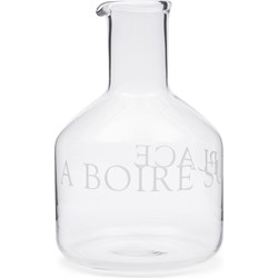 Riviera Maison Waterkan glas met tekst - RM A Boire Sur Place ronde serveerkan 26,5 cm hoog