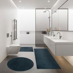 Hoogpolig Vloerkleed Kandora - Effen Uni - Blauw - 70x120 cm