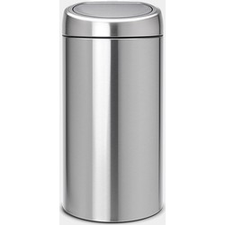 Touch Bin, 45 litre, Plastic Inner Bucket - Matt Steel Fingerprint Proof