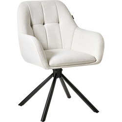 UBLY - Eetkamerstoel - Gebroken wit - Polyester