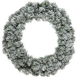Kerstkrans Imperial krans snowy h50 cm groen/wit - Everlands