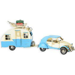 A TIN MODEL OF A 2CV WITH CARAVAN