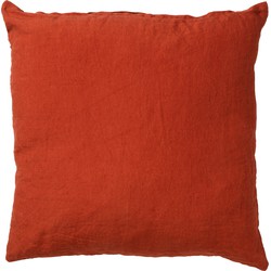 Dutch Decor LINN - Sierkussen 45x45 cm - 100% linnen - effen kleur - Potters Clay - oranje - Dutch Decor