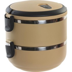 Items Stapelbare thermische lunchbox / warme maaltijd box - mosterd geel - 16 x 15 cm - Lunchboxen