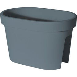 Balkon plantenpot/bloempot - blauw - 40 x 25 cm - kunststof - Plantenpotten