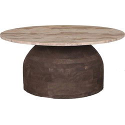 PTMD Salontafel Liora - 90x90x40 cm - Hout - Bruin