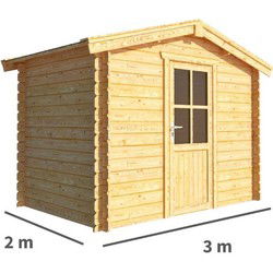 Tuinhuisje Blokhut Fenna 300 cm bij 200 cm diep Zadeldak