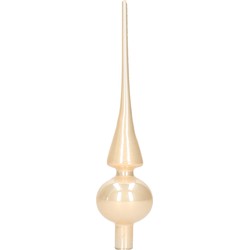 Glazen kerstboompiek licht parel/champagne glans 26 cm - kerstboompieken