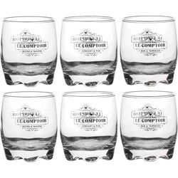 Urban Living whisky glazen Comptoir - deco glas - 6x - 290 ml - Whiskeyglazen