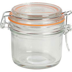 Urban Living Voorraadpot/bewaarpot - 200 ml - glas - met beugelsluiting - D8 x H8 cm - Voorraadpot