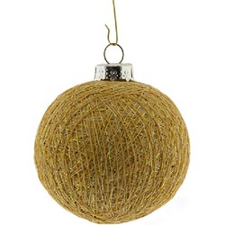 Cotton Balls kerstballen - goud - katoen - 6,5 cm - Kerstbal