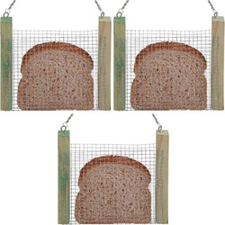 3x Vogels voeren boterhamhouder/boterhamkorf 17,5 cm - Vogel voedersilo