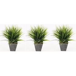 3x Grass Bush kunstplanten 30 cm - Kunstplanten