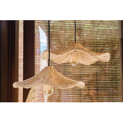 Groenovatie Rotan / Rieten Hanglamp, Handgemaakt, Naturel, ⌀50 cm