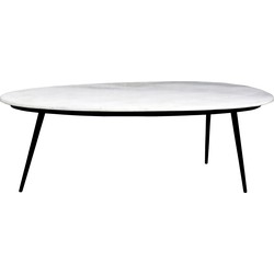 D - Livingfurn - Salontafel Organic Wit Zwart - 55x110x40 - Marmer