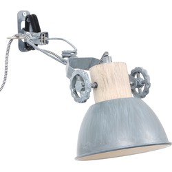 Industriële wandlamp klemspot Mexlite Gearwood Grijs