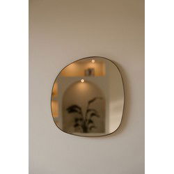 Indore Home - Spiegel - organische vorm - asymmetrisch - wandspiegel - 40cm - goud