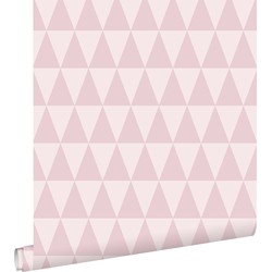 ESTAhome behang grafisch geometrische driehoeken lila roze - 53 cm x 10,05 m - 148671