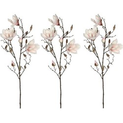 3x Magnolia beverboom kunstbloemen takken 90 cm decoratie - Kunstplanten