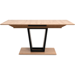Uitschuifbare eettafel van 160 tot 200 cm, decor artisan eik en zwart  SORIA