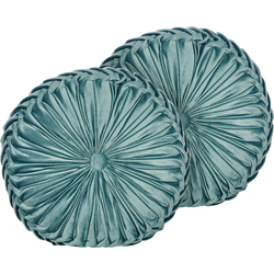 UDALA - Sierkussen set van 2 - Blauwgroen - Fluweel