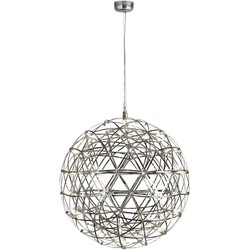 Landelijke Hanglamp - Bussandri Exclusive - Staal - Landelijk - LED - L: 61cm - Voor Binnen - Woonkamer - Eetkamer - Zilver