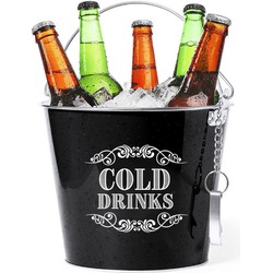 Bellatio design IJsemmer - cold drinks - bierkoeler - wijnkoeler - 6L - zwart - IJsemmers