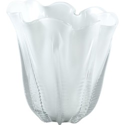 PTMD Marry Ronde Vaas - H26 x Ø25 cm - Glas - Wit