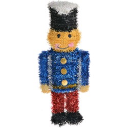 Clayre & Eef Kerstdecoratie Notenkraker 15x7x36 cm Blauw Kunststof