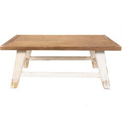 Clayre & Eef Salontafel Wit Bruin Hout