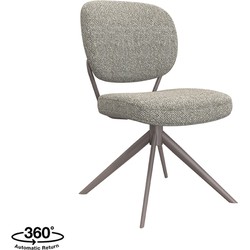 LABEL51 Eetkamerstoel Geneva - Truffel grijs - Boucle - Bronze Frame
