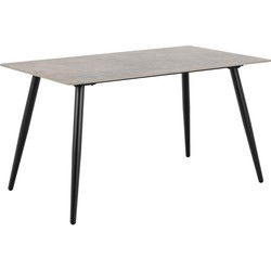 Eettafel Rechthoek Grijs Keramiek - 140x80x75cm - Wiska