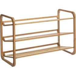 5Five Schoenenrek - bruin - bamboe - 9 paar schoenen - 74 x 50 cm - Schoenenrekken